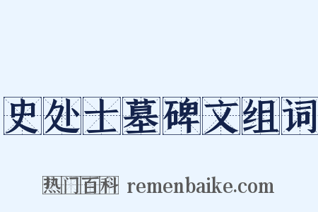 史处士墓碑文组词是什么意思的图片